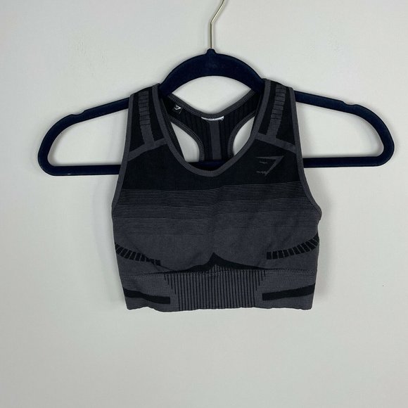 Gymshark Other - Gymshark Seamless Geo Bra Black Grey